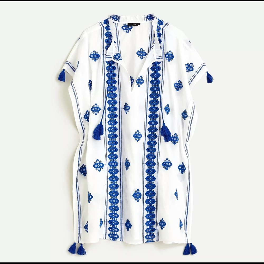 NWOT J. Crew Embroidered Tassel Tunic - Sz M